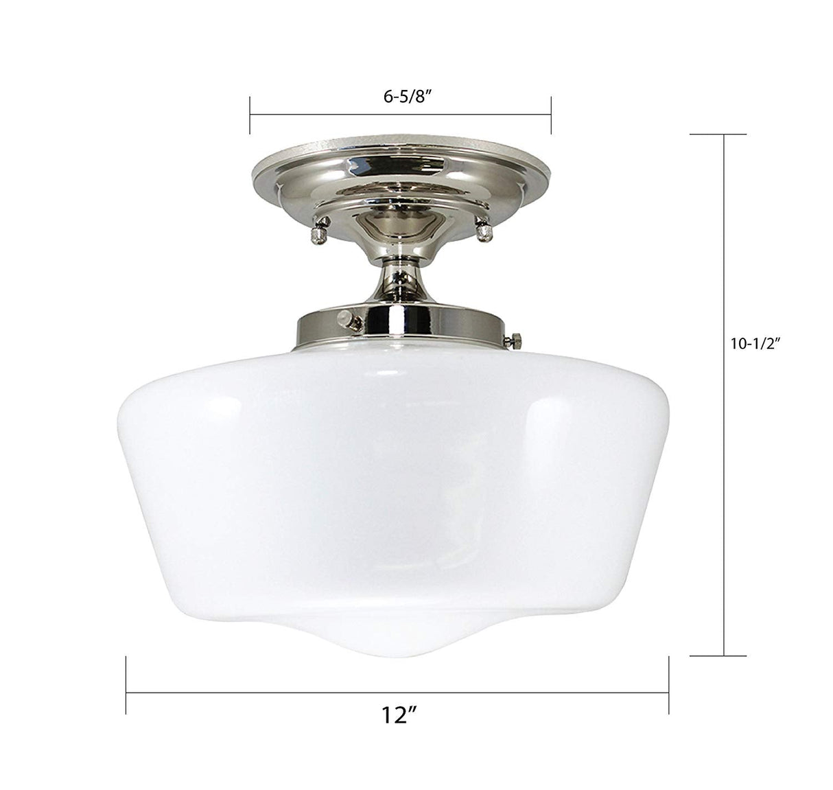 Schoolhouse Polished Nickel Finish Fixture - Nostalgicbulbs.com