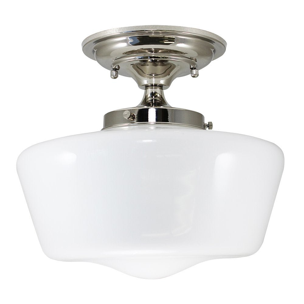 Schoolhouse Polished Nickel Finish Fixture - Nostalgicbulbs.com