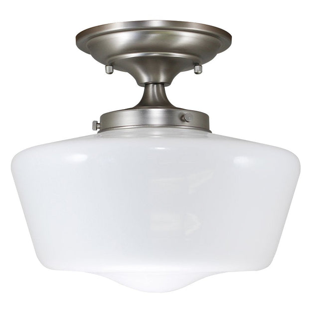 Schoolhouse Satin Nickel Finish Fixture - Nostalgicbulbs.com