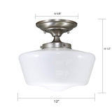 Schoolhouse Satin Nickel Finish Fixture - Nostalgicbulbs.com