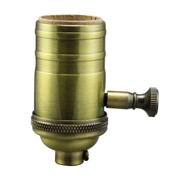 Solid Brass Dimmer Socket - Full Range - Heavy Wall - Antique Brass Finish - Nostalgicbulbs.com