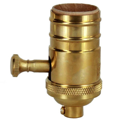 Solid Brass Dimmer Socket - Full Range - Heavy Wall - Unfinished Brass - Nostalgicbulbs.com