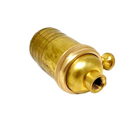 Solid Brass Dimmer Socket - Full Range - Heavy Wall - Unfinished Brass - Nostalgicbulbs.com