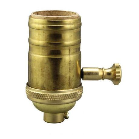 Solid Brass Dimmer Socket - Full Range - Heavy Wall - Unfinished Brass - Nostalgicbulbs.com