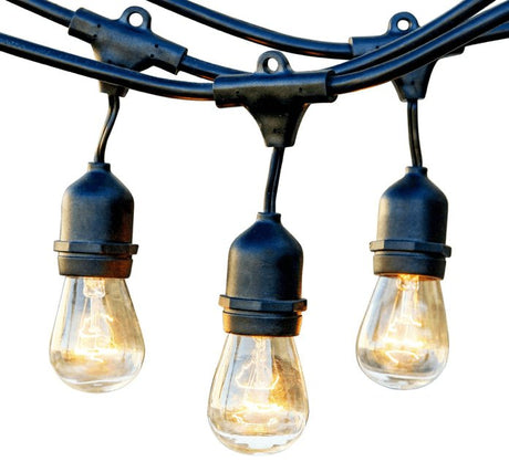 String Patio Lights 30 ft. - 10 Sockets - Commercial Grade - Nostalgicbulbs.com