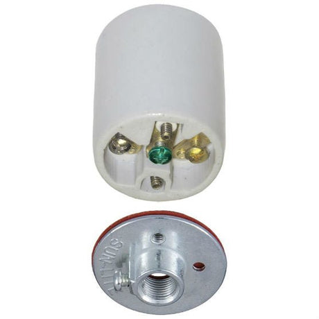 Three Conductor Medium Base Porcelain Socket - Nostalgicbulbs.com