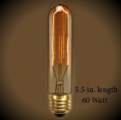 Tubular Nostalgic Light Bulb - 60 Watt- 5.5 in. Length - Clear - Nostalgicbulbs.com