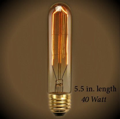 Tubular Vintage Light Bulb - 40 Watt- 5.5 in. Length - Clear - Nostalgicbulbs.com