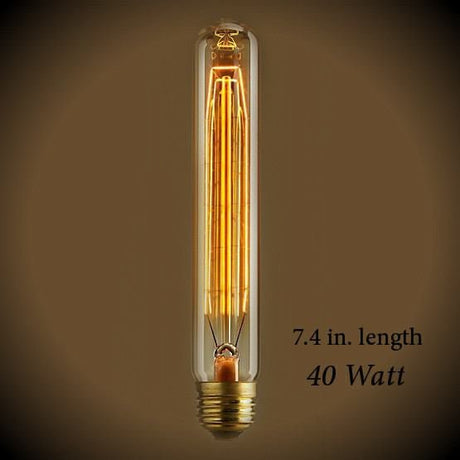 Tubular Vintage Light Bulb - 40 Watt - 7.4 in Length - Clear - Nostalgicbulbs.com