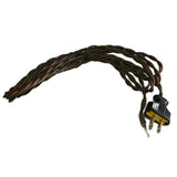 Twisted Brown Cloth Covered Cord with Brown Plug - 8 ft. - Nostalgicbulbs.com