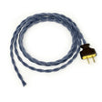 Twisted Denim Cloth Covered Cord with Brown Plug - Nostalgicbulbs.com