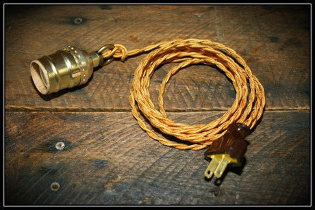 Twisted Gold Antique Cord Lamp - Nostalgicbulbs.com