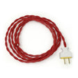 Twisted Red Cloth Covered Cord with White Plug - Nostalgicbulbs.com