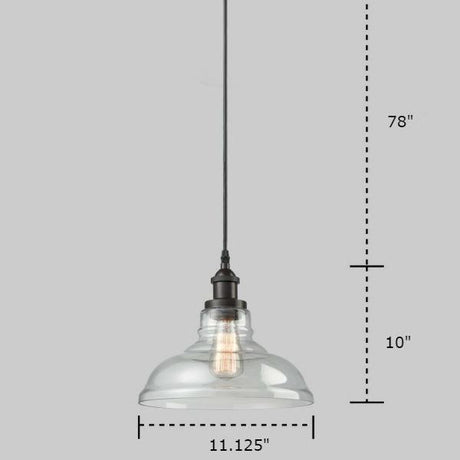 Vintage Industrial Bronze Pendant Lamp - Clear Glass - Nostalgicbulbs.com