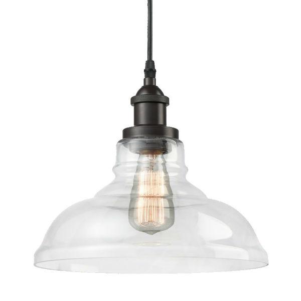 Vintage Industrial Bronze Pendant Lamp - Clear Glass - Nostalgicbulbs.com