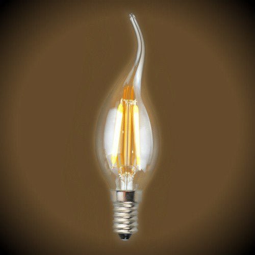 Vintage LED Filament Flame Tip Bulb - 2 Watt - Candelabra - Nostalgicbulbs.com