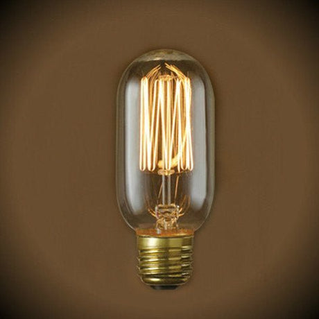 Vintage Light Bulb Squirrel Cage Filament T14 - 40 Watt - Clear - Nostalgicbulbs.com