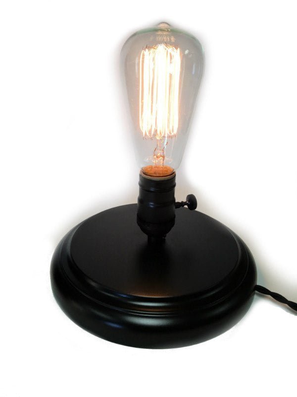 Vintage Nostalgic Wooden Black Base Table Lamp - Nostalgicbulbs.com