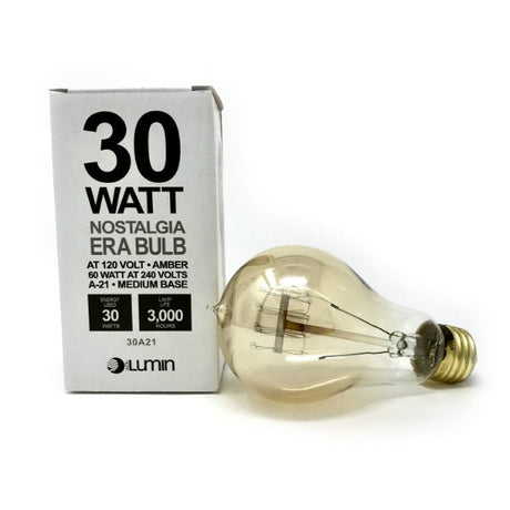 Vintage Quad Loop Filament A21 Bulb 30W - Amber - Nostalgicbulbs.com