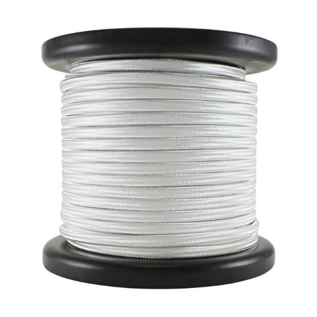 White Cloth-Covered Parallel Wire - 100 foot spool - Nostalgicbulbs.com