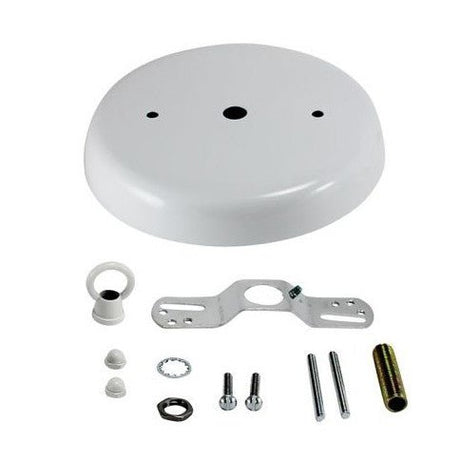 White Finish Steel Rounded Canopy Kit 4 - 7/8" - Nostalgicbulbs.com